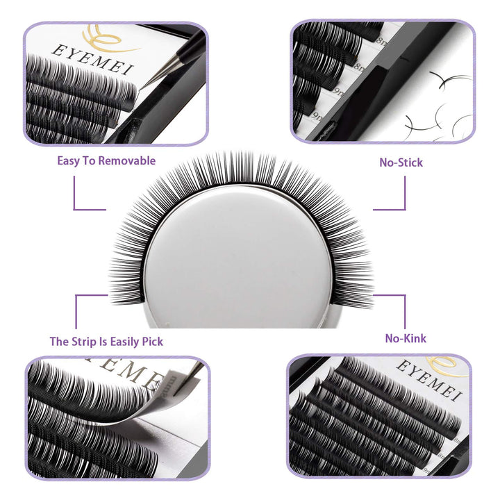 Eyelash Extensions 0.15mm C Curl 10mm Natural Individual Eyelashes Extension Light Faux Mink Lashes Supplies Single Length Professional Salon Use (C-0.15-10mm)