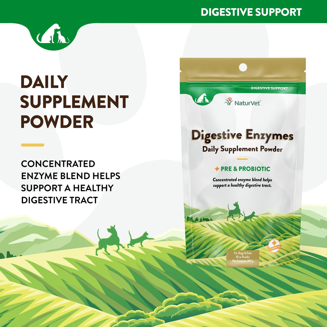 – Digestive Enzymes - Plus Probiotics & Prebiotics – Helps Support Diet Change & A Healthy Digestive Tract – for Dogs & Cats – 10 oz Powder