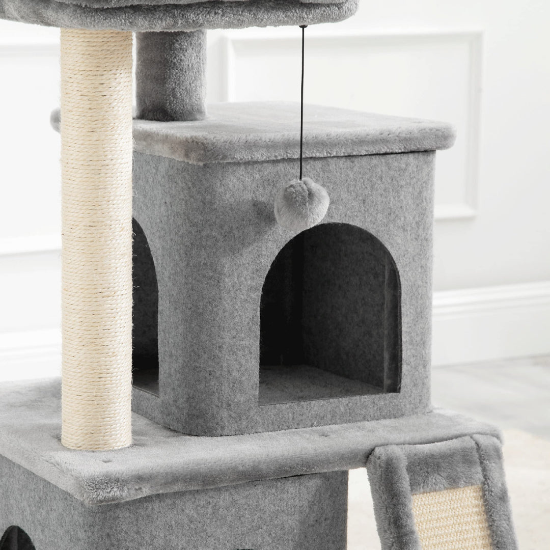 Lesure Cat Tree for Large Cat - Cat Tower for Indoor Cats with Scratching Post and Platform, Multi-Level Pet Play House Stable Kitty Furniture, 34 inches Tall, Grey