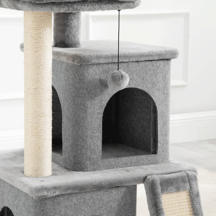 Lesure Cat Tree for Large Cat - Cat Tower for Indoor Cats with Scratching Post and Platform, Multi-Level Pet Play House Stable Kitty Furniture, 34 inches Tall, Grey