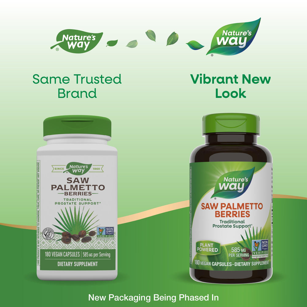 Saw Palmetto Berries, Traditional Prostate Support*, 585 mg per Serving, Non-GMO Project Verified, Vegan, 180 Capsules (Packaging May Vary)