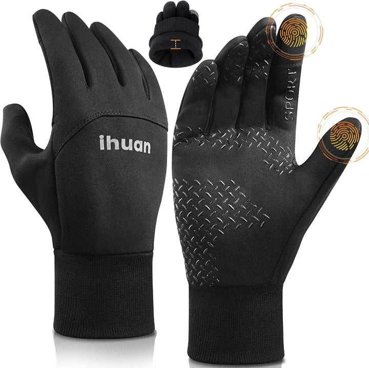 Winter Gloves for Men Women-Waterproof Running Cycling Glove for Cold Weather, Thermal Warm Windproof Gloves Touch Screen Finger for Skiing Snow Driving Snowboarding