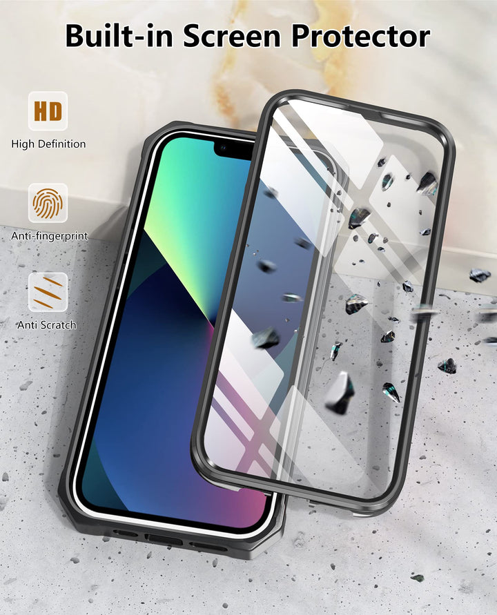 for iPhone 13 Pro Max Case: Built in Kickstand - Military Grade Shockproof Durable Protective Phone Cover | Heavy Duty Drop Proof Full Protection TPU Bumper Hard Rugged Case 6.7 inch 2021 Black