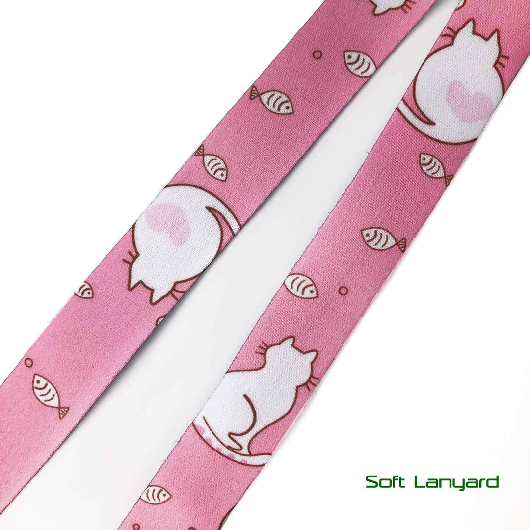 Cute Lanyard with ID Badge Holder for Women Kids (Little Cat)