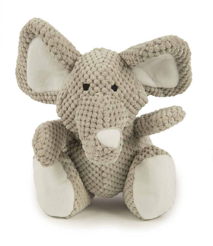 Checkers Elephant Squeaky Plush Dog Toy, Chew Guard Technology - Gray, Large