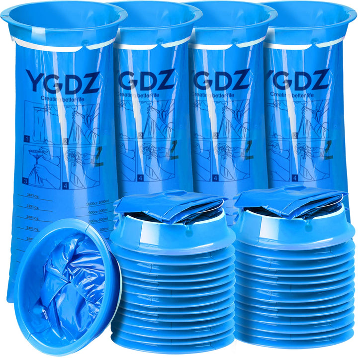 Emesis Bags, 30 Pack Disposable Vomit Bags Blue Barf Bags, Trash Bags Garbage Bags for Aircraft Car, Throw Up Nausea Bags for Travel Motion