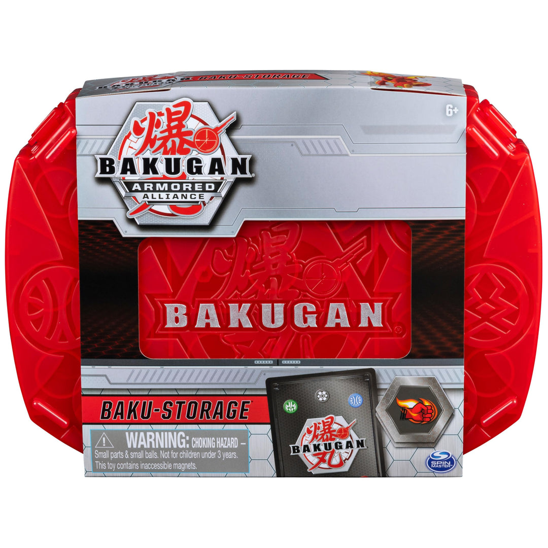 , Baku-Storage Case with Dragonoid Collectible Action Figure and Trading Card, Red
