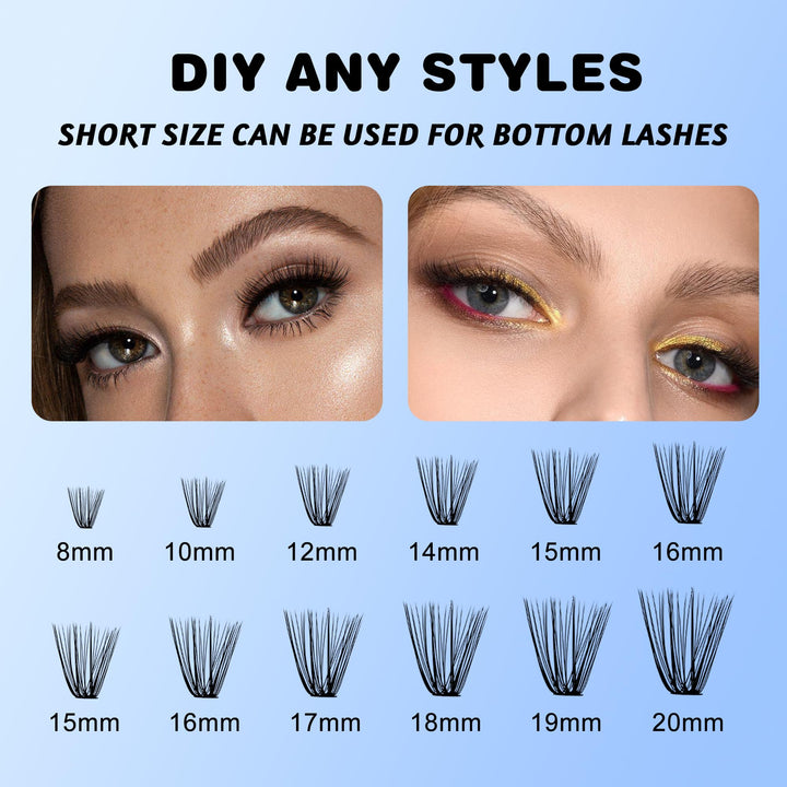 Volume Lash Extensions 0.07 C Curl 8-14mm Mixed Tray Easy Fanning Lashes 2D 3D 4D 5D 6D 10D-20D Rapid Auto Blooming Matte Black Mega Volume Eyelashes (0.07-C Curl, Mix 8-14mm)