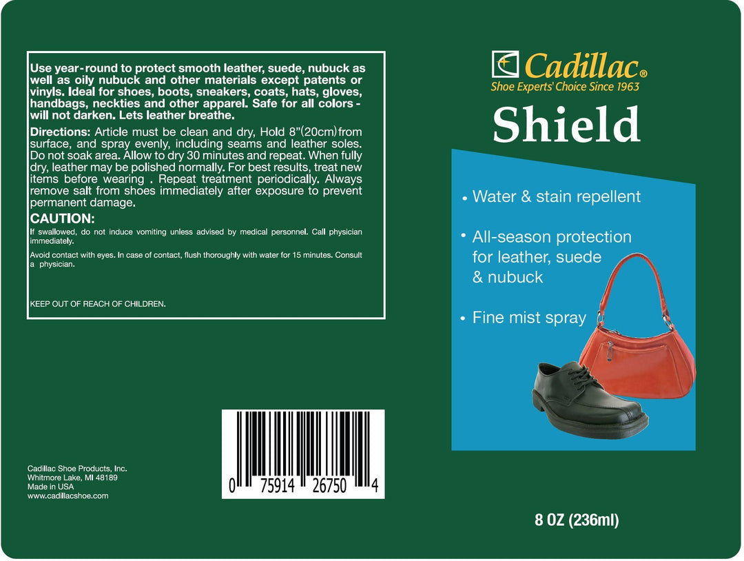Shield Water and Stain - Leather and Fabric Protector Spray - Great for Shoes - 8 oz - Non Aerosol - Waterproof and Protect Suede, Leather, Nubuck, Fabric, Nylon, Polyester & More