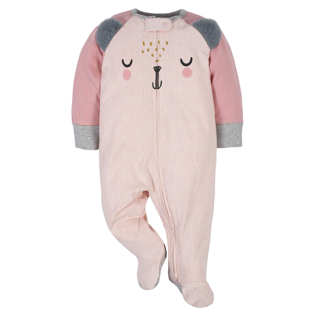 Baby Girls 4 Pack Sleep 'N Play Footie Bear Pink 0-3 Months