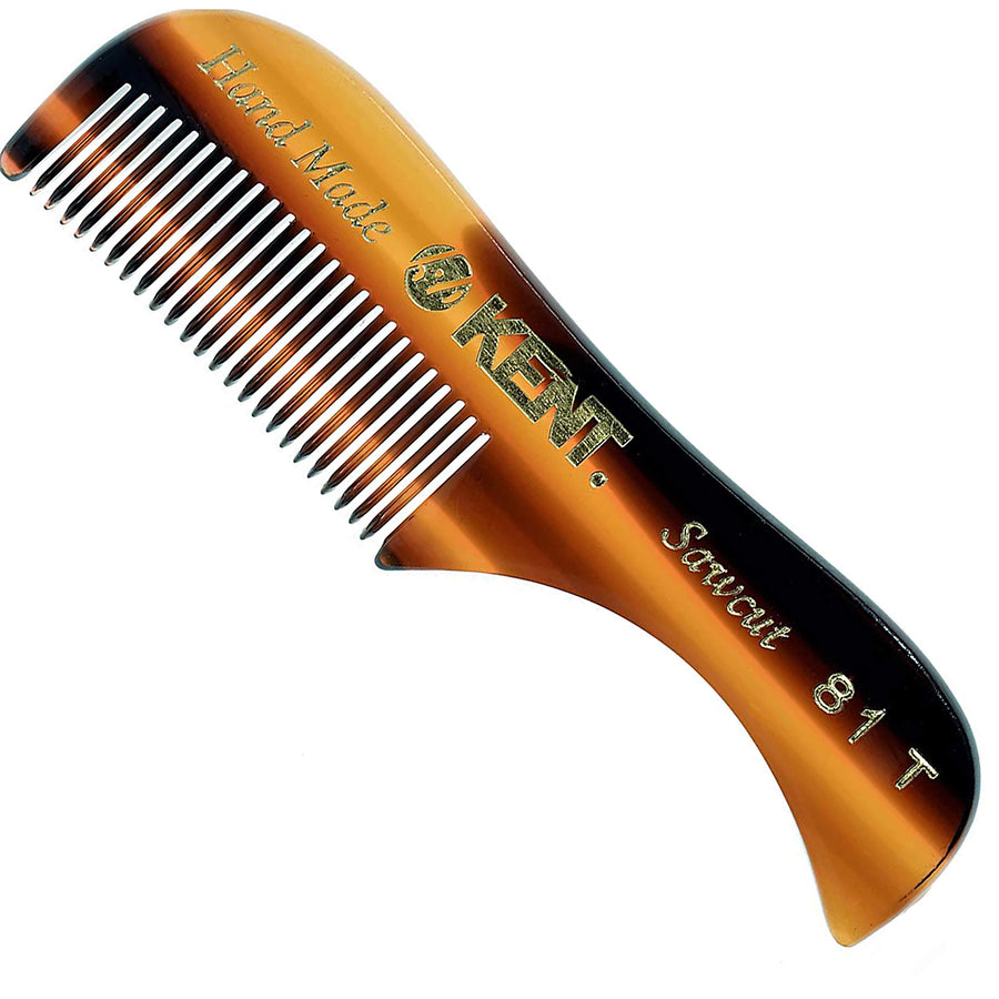81T Freddie Handmade Beard Mustache Comb - Extra Small. Unbreakable Fine Toothed Beard and Moustache Combs Pocket Size for Facial Hair Grooming. Hand-Made Saw-Cut & Polished