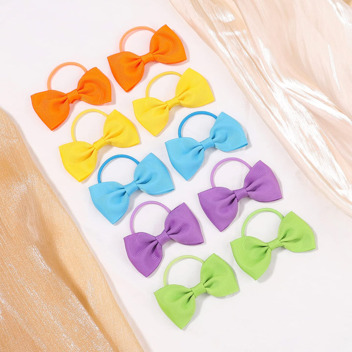 Hair Ties with Bows, 2.5inch Grosgrain Ribbon Elastic Ponytail Holders, 40Pcs for Girls Infants Hair Accessories