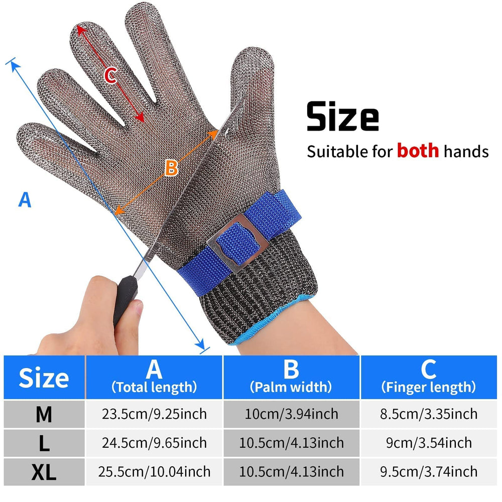 Level 9 Cut Resistant Gloves,Safety Chef Cuts Gloves for Meat Cutting, Fish Fillet, Oyster Shucking,Carving, Anti-Cut Safety Butcher Gloves,M