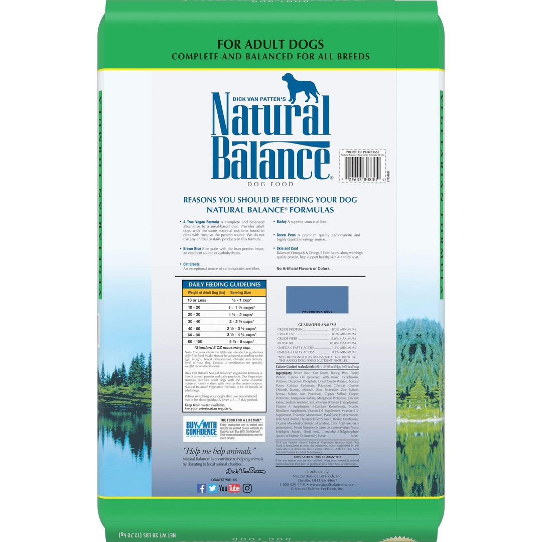 Limited Ingredient Diets Vegetarian Brown Rice, Oat Groats, Barley & Peas | Adult Dry Dog Food |Vegan | 28-lb. Bag