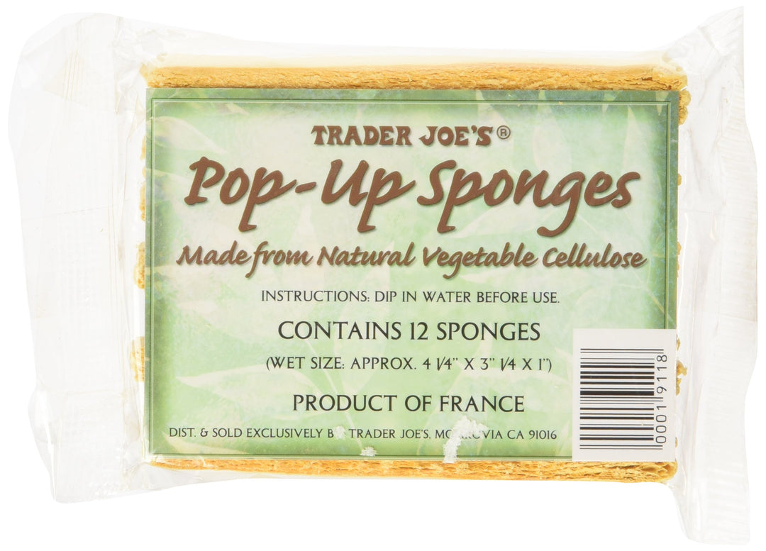 Trader Joes Pop Up Sponges Made From Natural Vegetable Cellulose