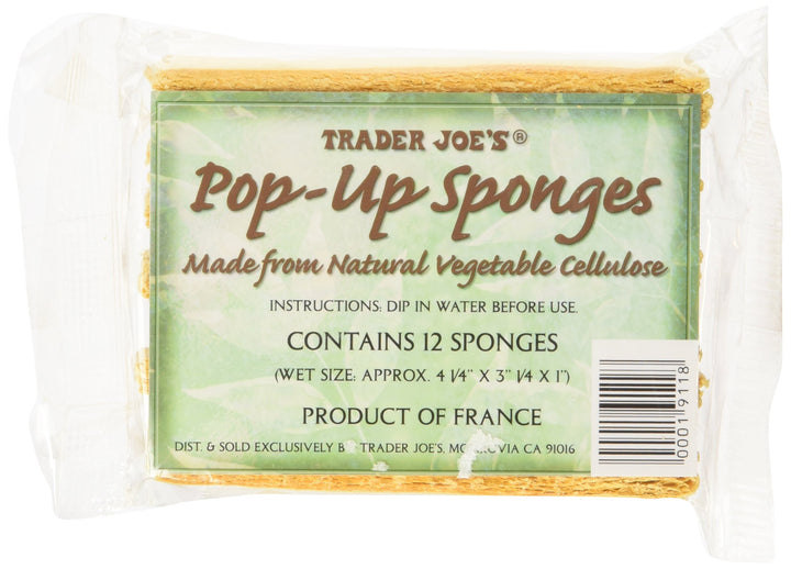 Trader Joes Pop Up Sponges Made From Natural Vegetable Cellulose