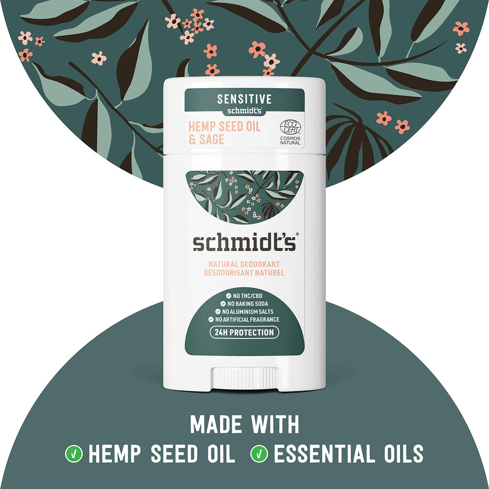 Aluminum Free Natural Deodorant for Women and Men, Hemp Seed Oil and Sage for Sensitive Skin with 24 Hour Odor Protection, Certified Cruelty Free, Vegan Deodorant, 3.25 oz,vetiver,sage,WHITE