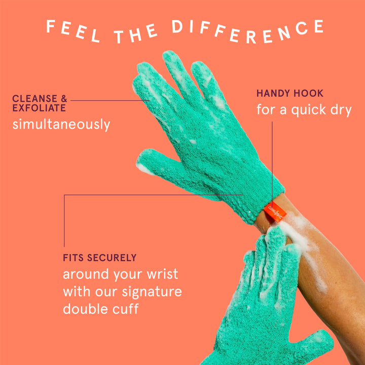 Clean Logic Stretch Bath & Shower Gloves, (1 Pack)
