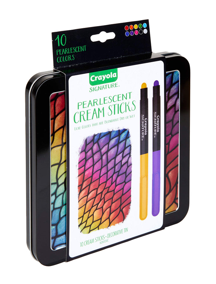 Pearlescent Cream Sticks & Case, Oil Pastel Alternative, Gift Set, 10 Count