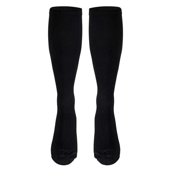 Compression Socks, 20-30 mmHg, Men's Dress Socks, Knee High Over Calf Length, Black, Medium