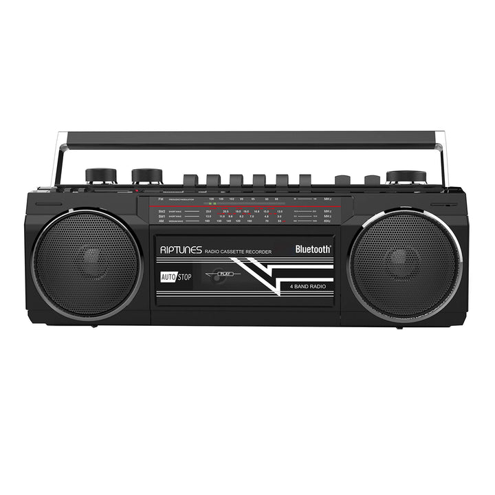 Cassette Boombox, Retro Blueooth Boombox, Cassette Player and Recorder, AM/FM/SW-1-SW2 Radio-4-Band Radio, USB, SD, Silver
