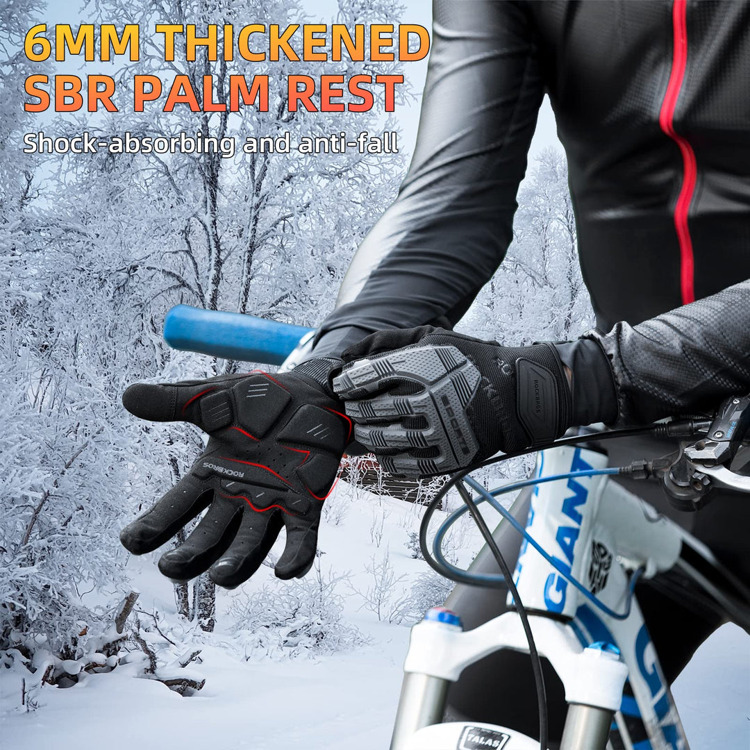 Mountain Bike Gloves Dirt Bike Gloves Motorcycle Cycling Gloves with 6MM Gel Pad Touch Screen Knuckle Protection Gloves for BMX MX ATV MTB Racing Black-XL