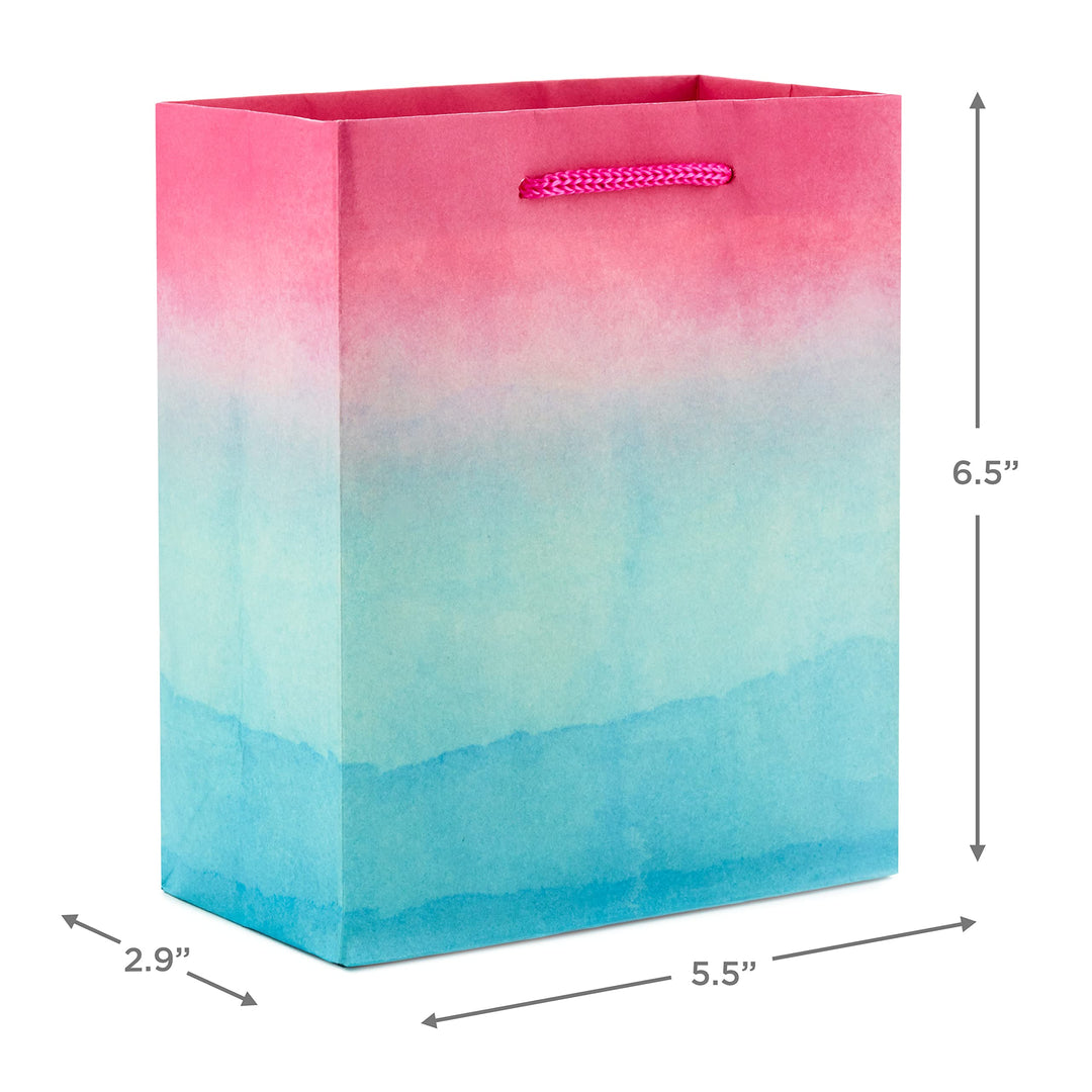6 Small Easter Gift Bag Bundle (8 Bags, 4 Watercolor Tie-Dye Designs in Pink, Purple, Blue, Green) for Birthdays, Mother's Day, Teachers and More