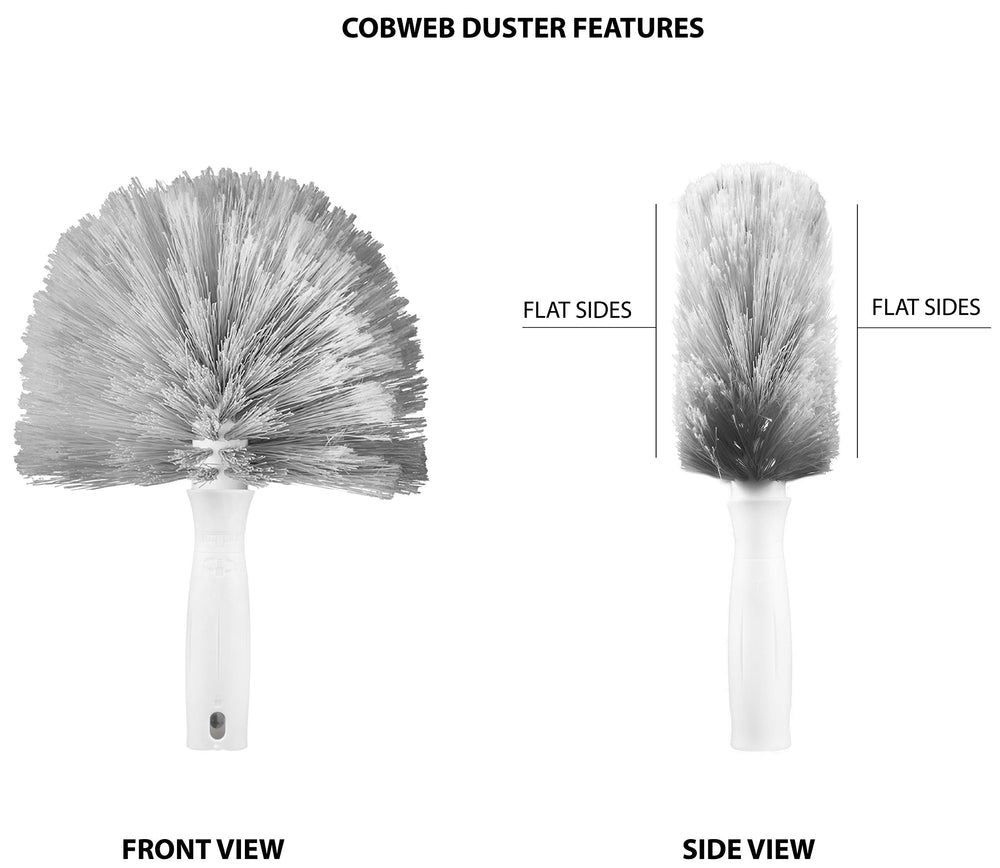 Unger Cobweb & Corner Duster – Dusters for Cleaning, Compatible with Telescopic Poles, Dusting Tools, Great for Ceilings, Moldings, HVAC & Floor Vents, and Corners