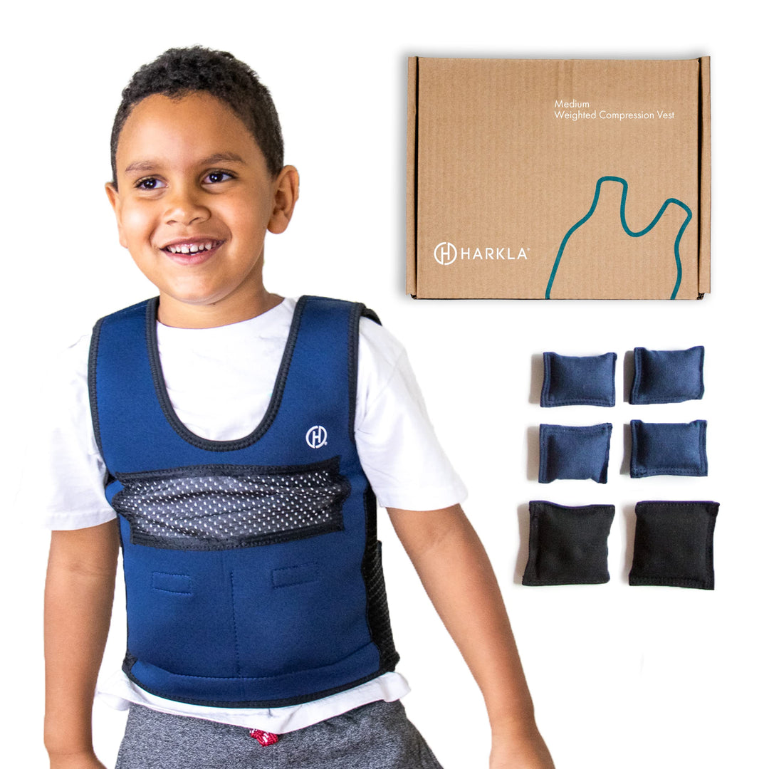Weighted Vest for Kids - Neoprene Compression Vest - Ages 5 to 9 - Adjustable Kids Weighted Vest with 2lb weight - Breathable and Washable Compression Vest - Medium