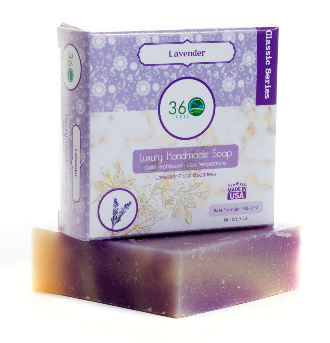 Lavender Soap -5oz Castile Handmade Soap bar - Lavender floral fragrance - Pure Lavender Essential Oil Natural Soaps- Great as Anniversary Wedding Gifts Christmas stocking stuffer
