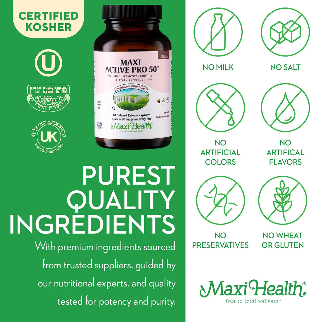 Probiotic Plus Ultimate Prebiotic Advanced Live Probiotics Formula - 50 Billion Live Active Probiotic - 15 Strains - Ultra Protection - Active Pro-50-60 Count