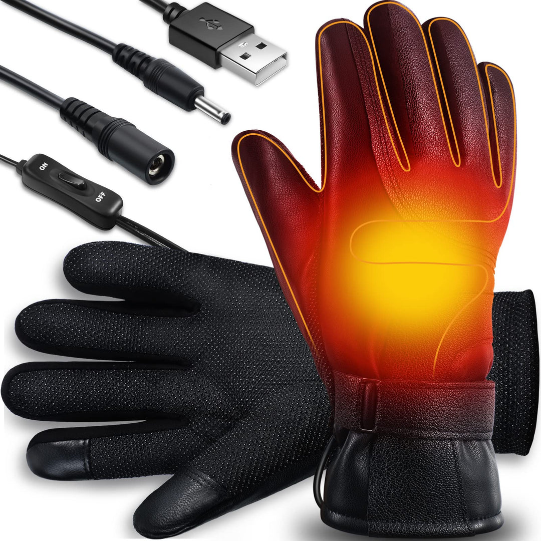 USB Heated Gloves Touch Screen Heating Gloves Waterproof Electric Heated Gloves Unisex Thermal Gloves for Outdoor Fishing Motorcycling Hiking Cycling Working Skiing (1 Pair)