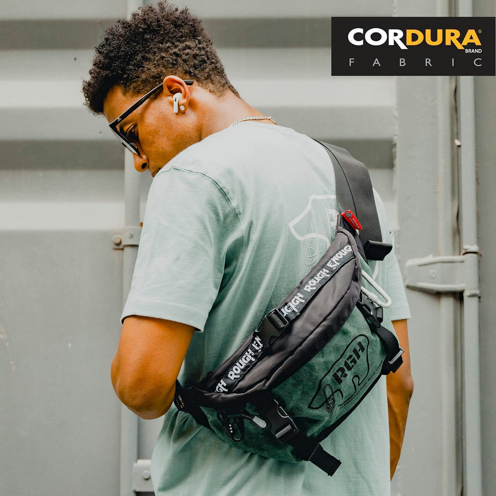 Rough Enough Mens Tactical Fanny Pack Crossbody Large Waist Bag for Men Green