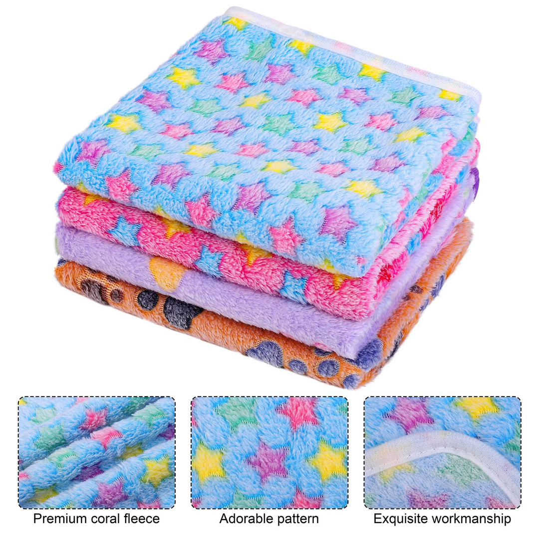12 Pieces Dog Blanket Warm Pet Blankets Puppy Kitten Small Animals Blankets Washable Fluffy Blankets for Dog Cat, 24 x16 Inch