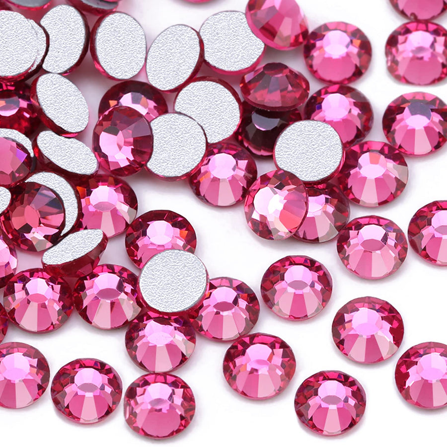 720Pieces SS20 Flatback Rhinestones, 4.8MM Flatback Crystal Rhinestones for Craft Nails Dance Costumes, Flat Back Nail Crystals, Non Hotfix Rhinestones (SS20 / 4.8MM, Rose)
