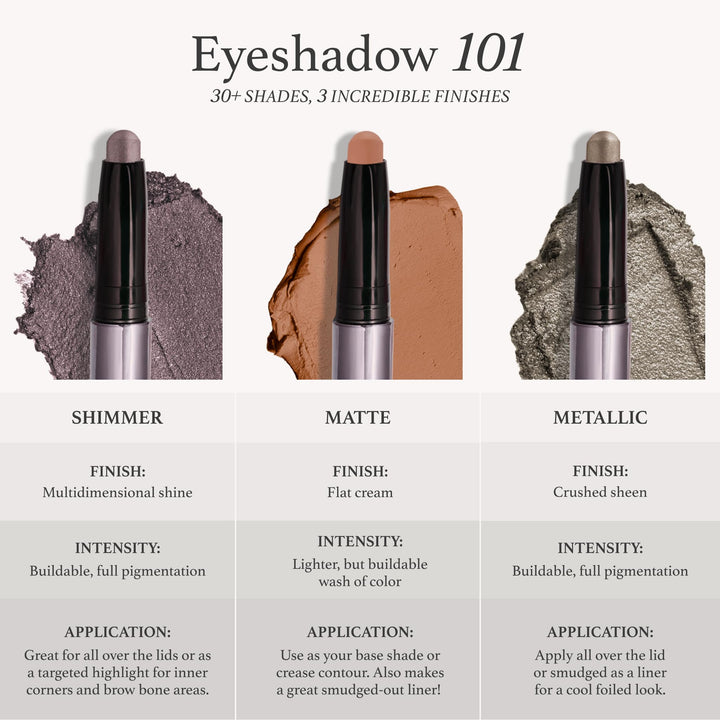 Eyeshadow 101 Crème-to-Powder Waterproof Eyeshadow Stick – Bronze Shimmer – Long-Lasting, Crease-Proof, Luminous Honey Brown Shimmer Eyeshadow with Built-in Smudger