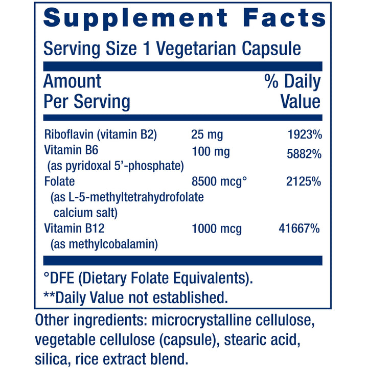 Homocysteine Resist - For Heart & Brain, Cognitive Health Support Supplement – Vitamin B2, B6 & B12 + Folate - Once-Daily, Non-GMO, Gluten-Free - 60 Vegetarian Capsules