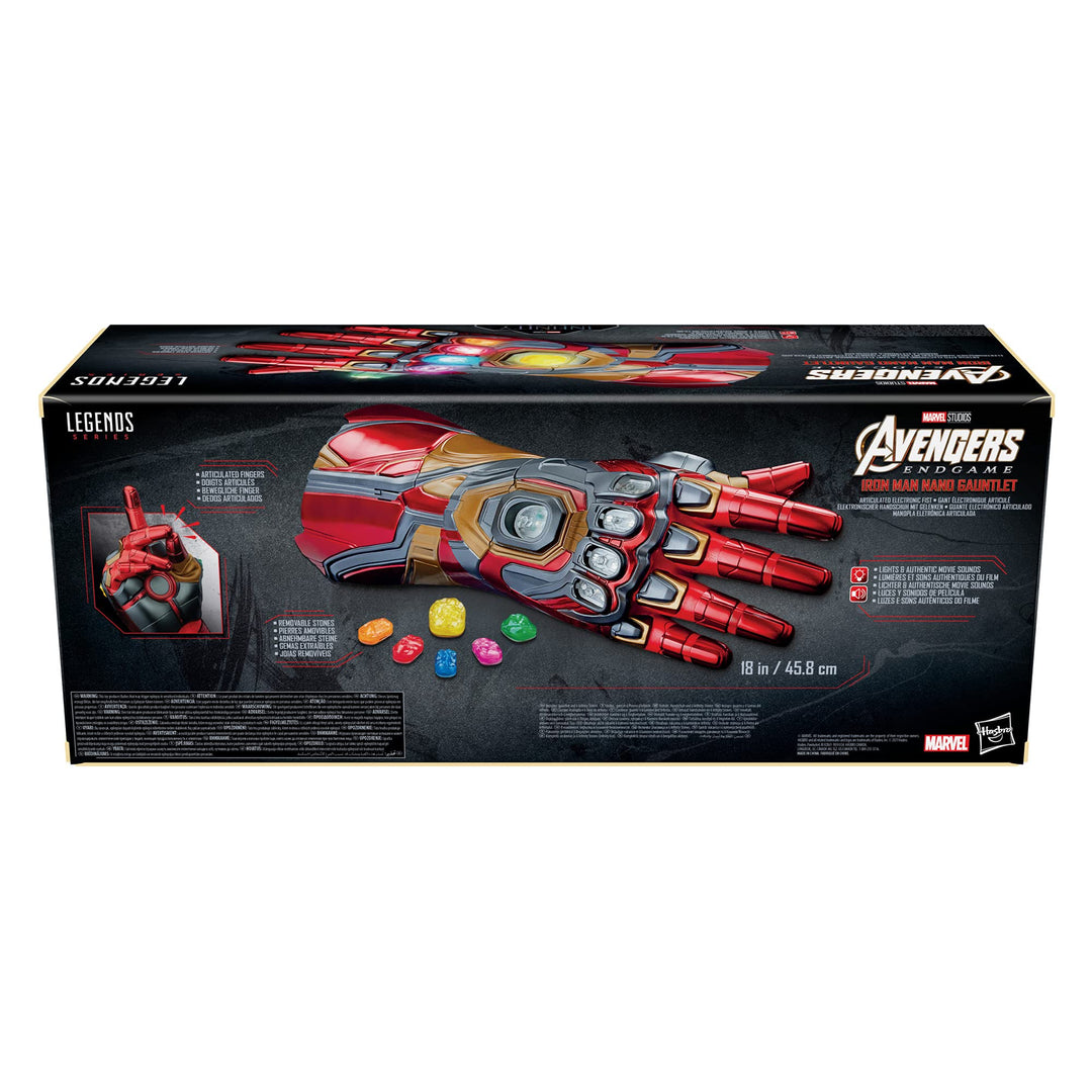 Marvel Legends Series Iron Man Nano Gauntlet Articulated Electronic Fist with Lights , Authentic Movie Sounds and Removable Infinity Stones