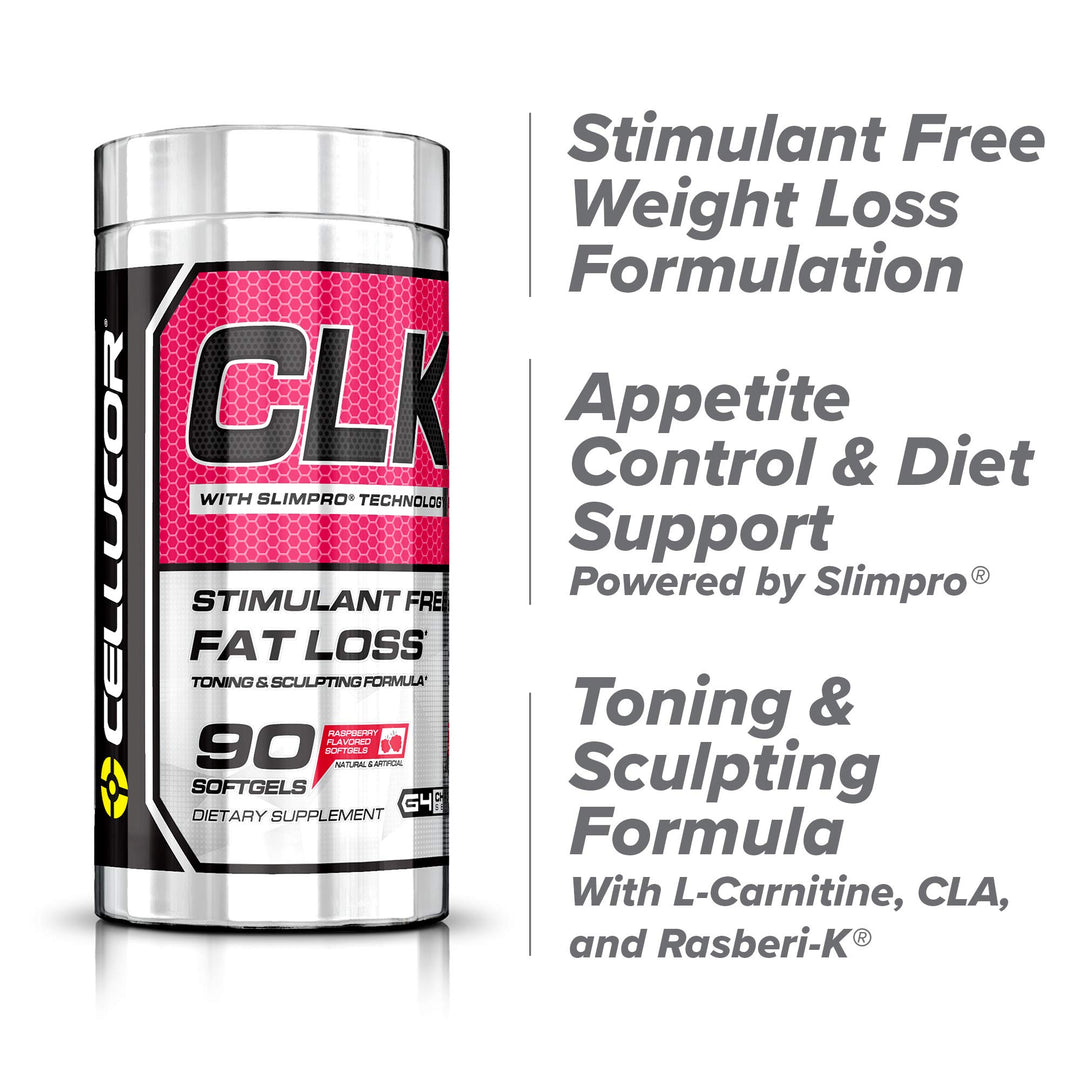 CLK Non-Stimulant Fat Burner for Weight Loss with CLA, Conjugated Linoleic Acid, Raspberry Ketones, L-Carnitine, 90 Softgels