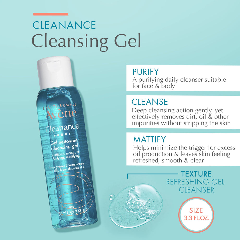 - Cleanance Cleansing Gel - Soap-Free Cleanser for Face & Body - For Blemish-Prone Skin - 3.3 fl.oz.