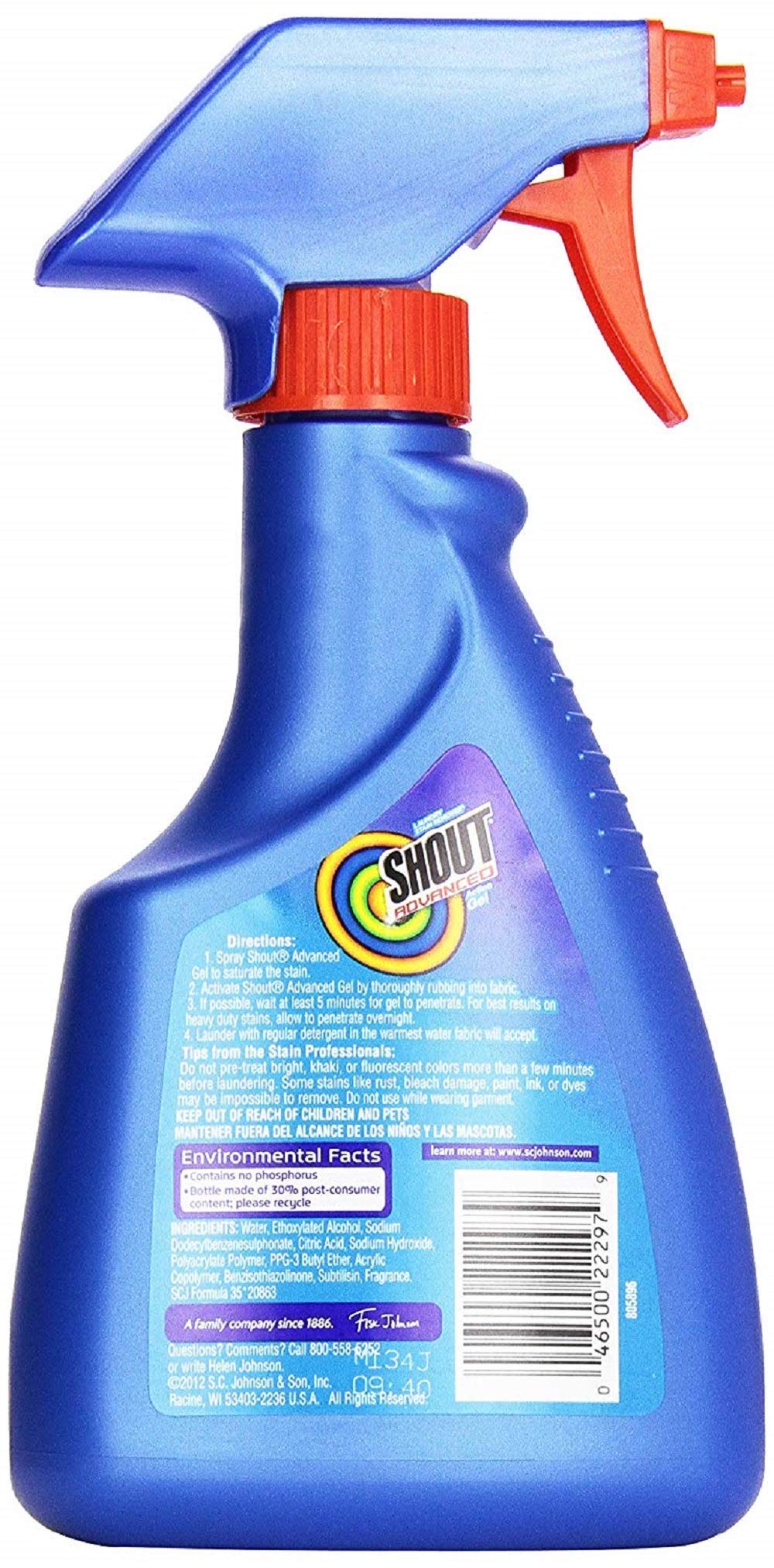 10 - 20 ounces : Shout Advanced Action Cleaning Gel 14 fl oz