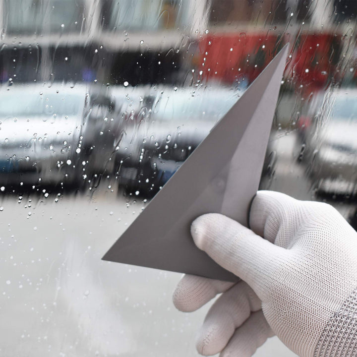 Window Tint Squeegee Corner Squeegee Card Scraper Window Tint Tools Vinyl Wrap Tool Kit Triangle Squeegee Tint kit for Car Wrapping Window Tinting Film Installation Application - 5Pcs Grey
