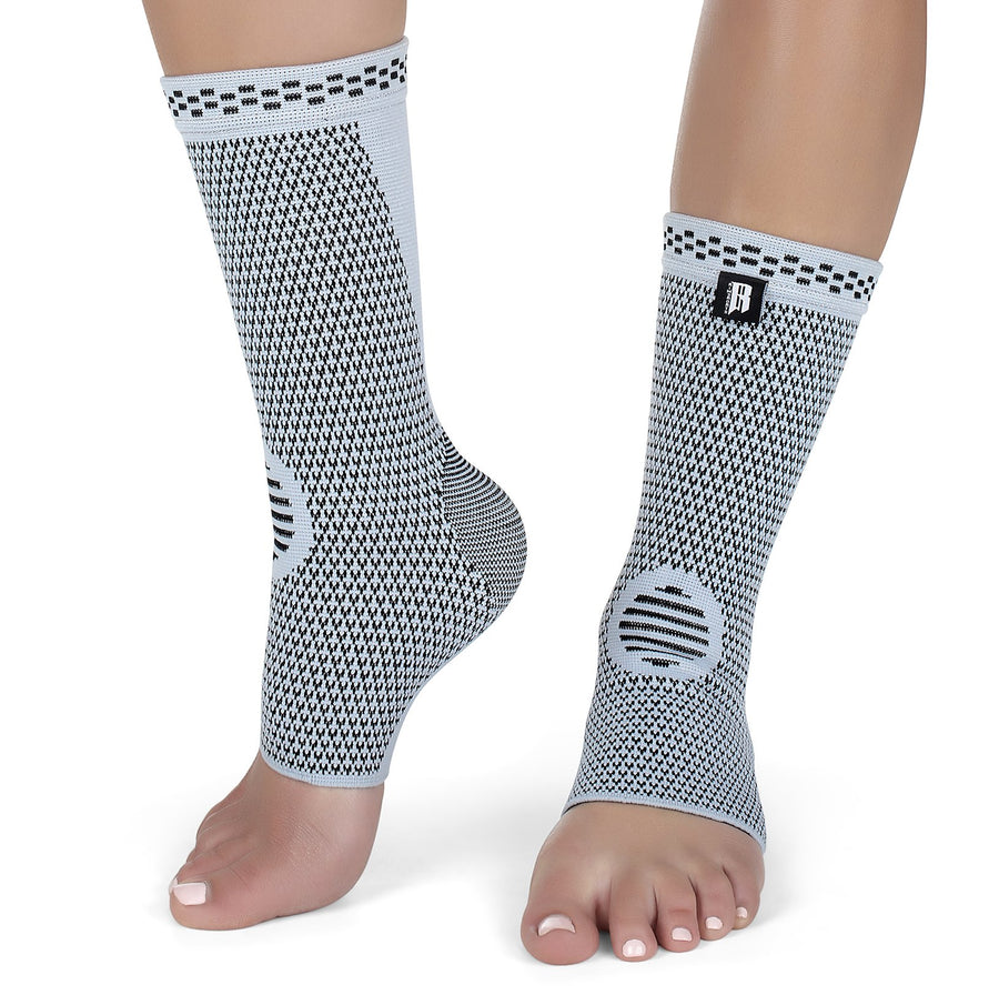 New Premium Compression Socks Ideal Ankle Sleeve For Plantar Fasciitis Best Ankle Brace With Extra Support Recommended Foot Support For Men And Women Superior Compression Support (Pair) Gray M