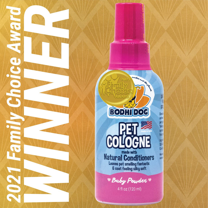 Natural Dog Cologne (Baby Powder) - Premium Scented Deodorizing Pet Perfume with Conditioner for Dogs & Cats - Keeps Pets Fresh & Clean - Gentle and Safe Formula, Made in USA (4 Fl Oz)