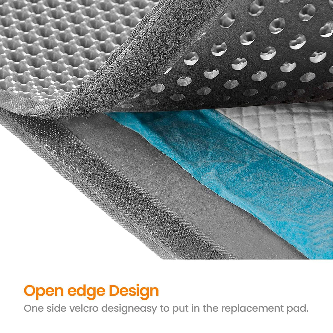 Conlun Cat Litter Mat-30X24 Jumbo Litter Trapping Mat EVA Honeycomb,Urine & Waterproof Scatter Control Matt for Cat with Handle Design Easier to Clean, Less Waste, Soft On Paws, Gray