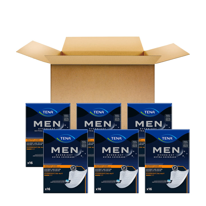 Tena Incontinence Guards for Men, Overnight Absorbency, 96 ct
