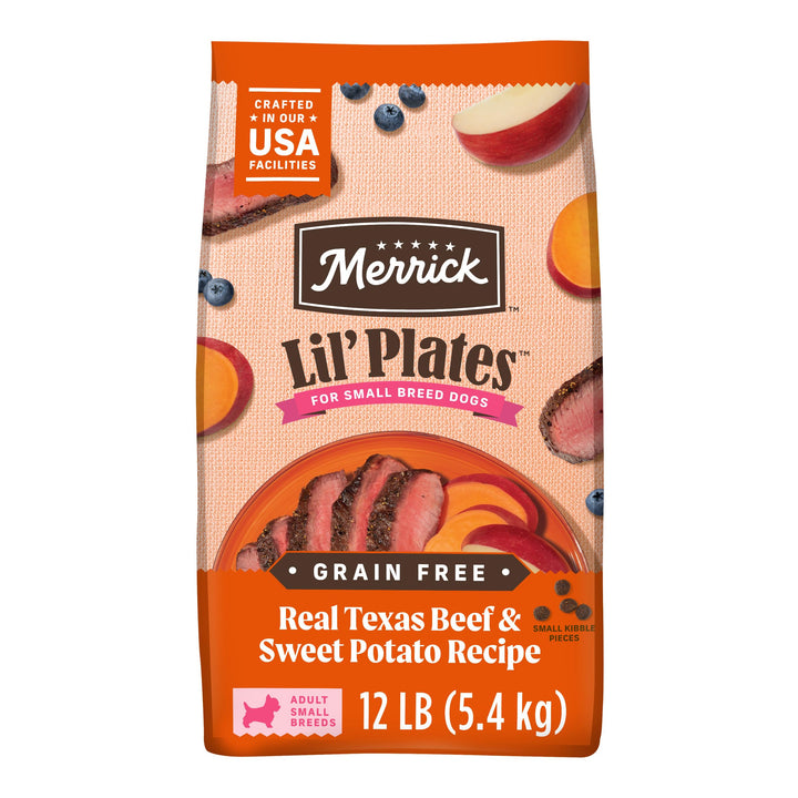 Lil’ Plates Premium Grain Free Dry Dog Food For Small Dogs, Real Texas Beef And Sweet Potato Kibble - 12.0 lb. Bag