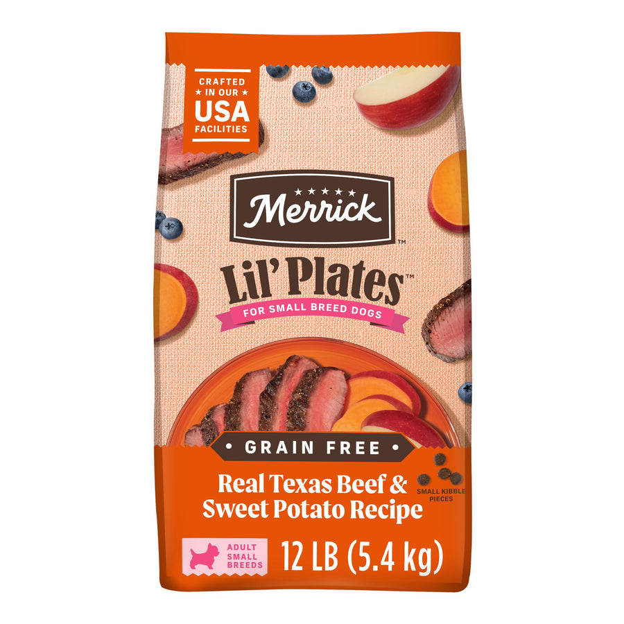 Lil’ Plates Premium Grain Free Dry Dog Food For Small Dogs, Real Texas Beef And Sweet Potato Kibble - 12.0 lb. Bag
