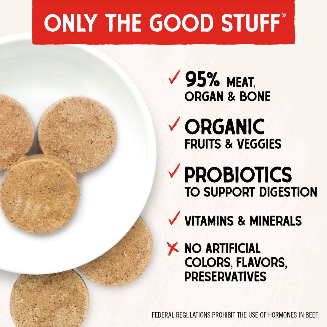 Stella & Chewy's Freeze Dried Raw Dinner Patties – Grain Free Dog Food, Protein Rich Stella’s Super Beef Recipe – 25 oz Bag