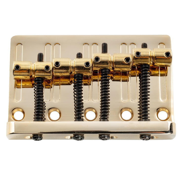 Pro 57mm Heavy Duty 4-String Bass Bridge Vintage Brass Saddles for Precision/Jazz Bass, Gold